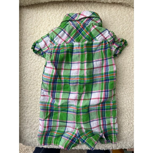 Y2K Ralph Lauren Preppy Plaid 9M Romper - Picture 3 of 3